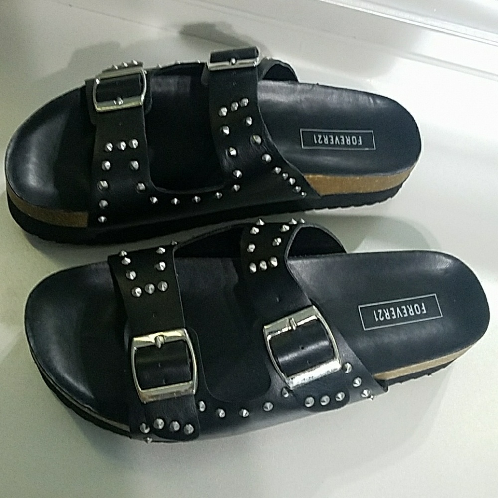 Black studded sandals